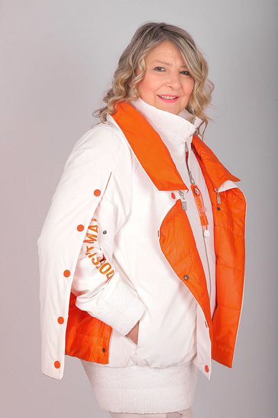 Hitit Butik Orange White Sports Special Design Coat