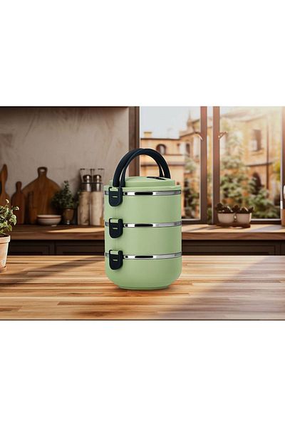 Penguen Set of 3 Food Storage Thermos and Lunch Box for Workplace-Picnic-Camping
