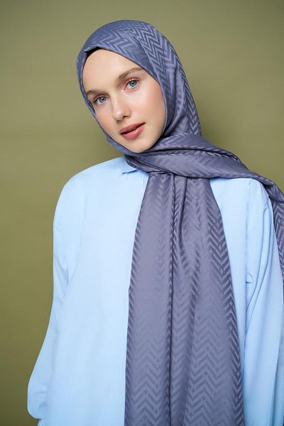Modakaşmir Seria Jacquard Silky - șal cu model în zig-zag