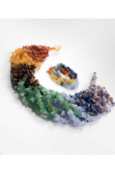 Yüksel Boncuk 7 Chakra Broken Natural Stone String (1 SERIES)