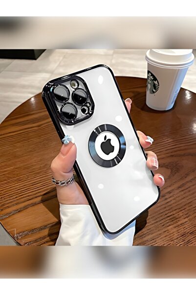 halkhouse iPhone 11 Pro Kamera Korumalı Logo Gösteren Omega Renkli Şeffaf Sil...