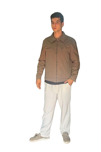 DYNAMO Men's Earth Colored 100% Cotton Gabardine Collar Zippered Spring Jacket 8012