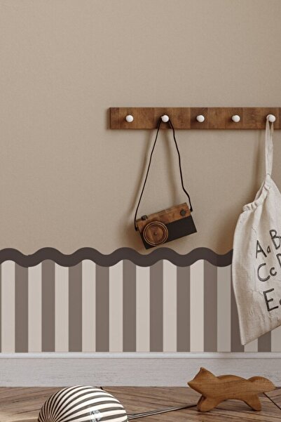 Duende Sticker - Dalgalı 2 Renkli Dekoratif Çit Detaylı Genç-çocuk Odası Duva...