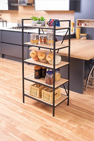 Mudesa Mutfak Rafı Malzeme Dolabı 5 Raflı Mikrodalga Rafı Çok Amaçlı Dolap