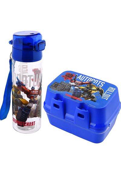 Calke Transformers Children's Lunch Boxes and Water Bottle Set - Rectangular Set of 2