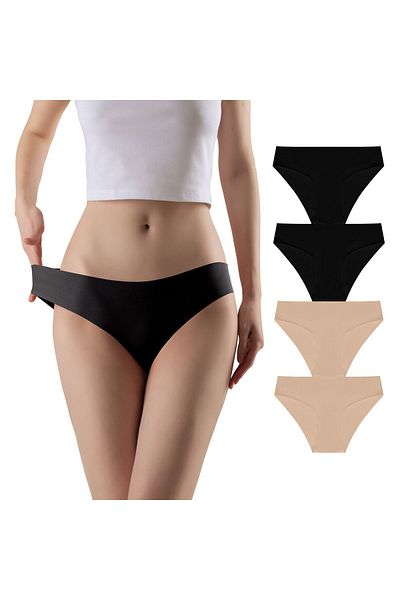 Soho Mood Pack of 4 Basic Non-Marking Laser Cut Flexible Women's Panties