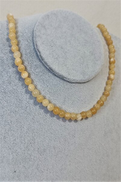 badeaccessories Sertifikalı 6 Mm Kalsit Doğaltaş Kolye