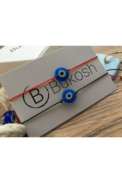 Bukosh Black And Red Double Glass Evil Eye Bracelet