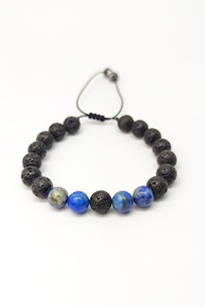 Armis اللازورد حجر الجمشت الطبيعي مكرميه مضفر للجنسين سوار قابل للتعديل