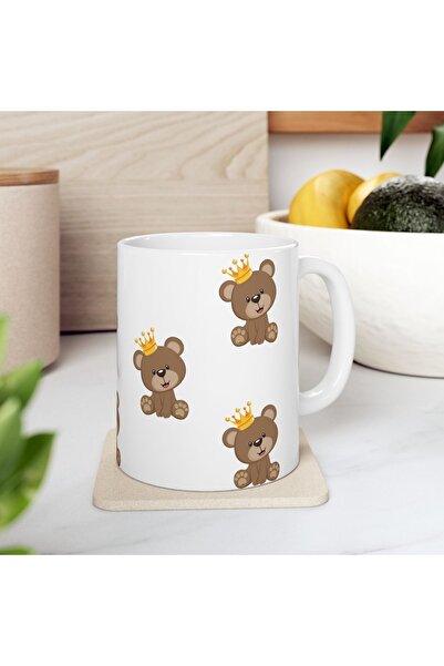 Genel Markalar Ayıcık Teddy Bear Baskılı Kupa Bardak Seramik Kahve Mug