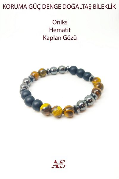 Armis 8 mm Karma Kouma Natural Stone Bracelet - Strength and Balance