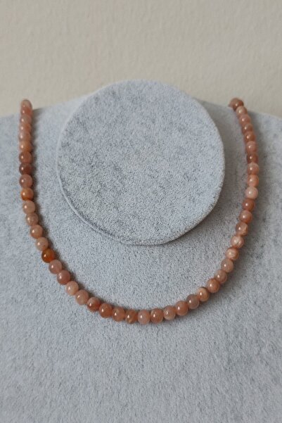 badeaccessories Sertifikalı 6 Mm Güneş Taşı Doğaltaş Kolye