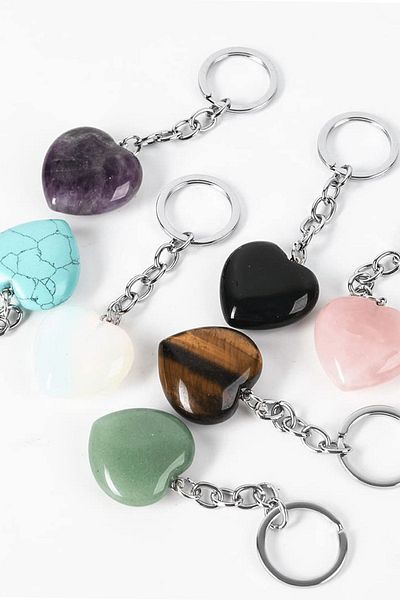 Tesbih Atölyesi Natural Moon Stone - Certified Keychain