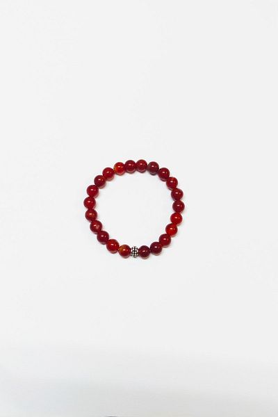 Armis 8 Mm Natural Stone Brown Agate Bracelet - Evil Eye Stone