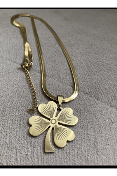 Loca Collection الاتجاه البرسيم قلادة الصلب الإيطالية المسطحة