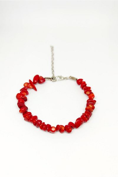 Armis Coral Natural Cracked Stone Bracelet