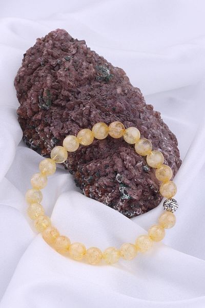 Armis 8 Mm Natural Stone Citrine Stone Bracelet (Money Stone)