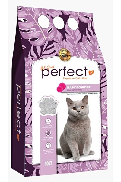 PERFECT 10 Lt Ince Taneli Bebek Pudrası Kokulu Kedi Kumu ( Bayb Powder )