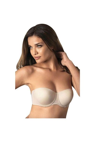 Nurteks Σουτιέν με μονό πίσω διάφανο λουράκι Push-up Padding Strapless 1505