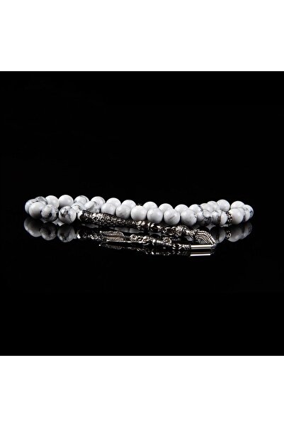 Asya Gems Ροζάριο από φυσική πέτρα με κοπή σε σχήμα σφαίρας 8 χιλιοστών - Χαβλίτ