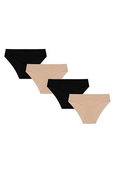 Soho Mood Pack of 4 Basic Non-Marking Laser Cut Flexible Women's Panties