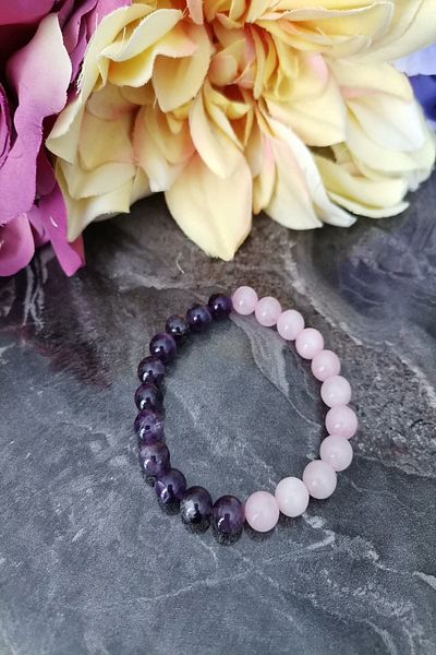 Atlantis Amethyst-pink Quartz Natural Stone Bracelet