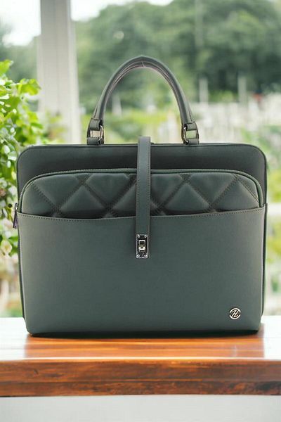 QUB CLUB Servietă unisex Nefti Green pentru laptop de 15 și 15,6 inchi