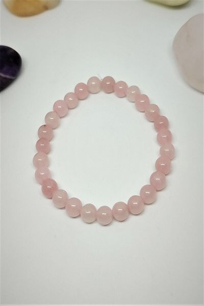 badeaccessories Certified 6 Mm Pink Quartz Natural Stone Bracelet
