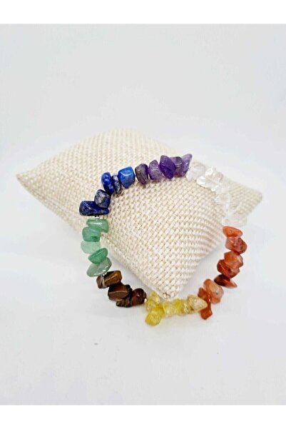 Armis 7 Chakra Natural Bracelet - Crystal Quartz, Amethyst, Lapis Lazuli, Aventurine, Tiger Eye, Citrine, Agate