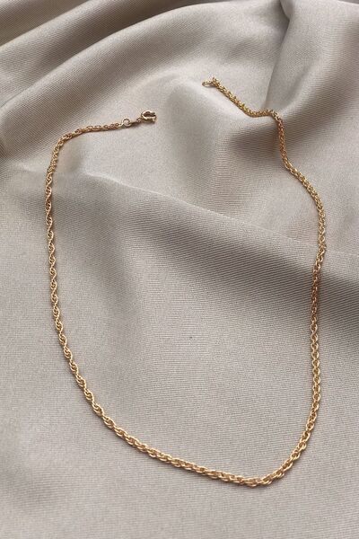 Novon Giyim & Aksesuar 18k Altın Kaplama Premium Kalite Ince Burgu Zincir