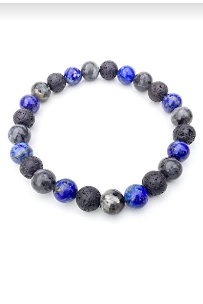 Mıçı takı silver Öğrenci Doğal Lapis Lazuli,lava ,labradorit Yıldız Düşüklüğü Için Şifalanma Bileklik 8mm