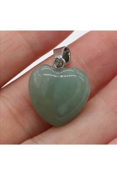 Sweet Kalp Şeklinde Aventurin Doğaltaş Zincirli Kolye