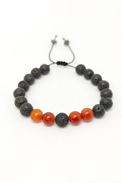 Armis سوار من حجر العقيق الطبيعي مكرامية مضفر للجنسين قابل للتعديل