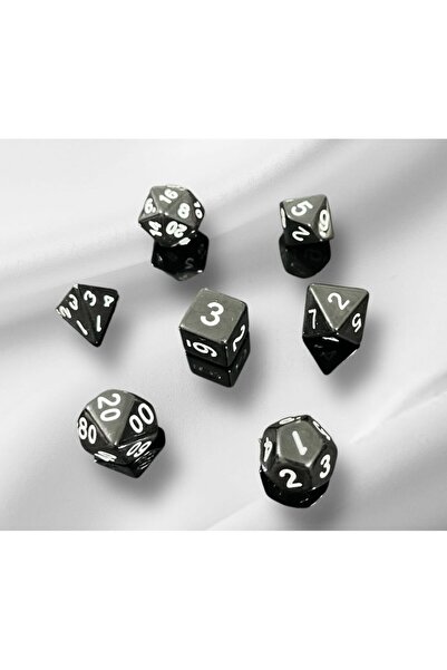 Le Majeur DND Frp Zar Seti 7li Set Dnd Zarı Dungeons And Dragons Masaüstü Oyun Zarı Siyah KESE HEDİYE