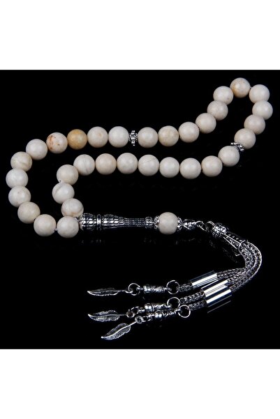 Asya Gems Ροζάριο από φυσική πέτρα βαρύτη με κοπή σε σχήμα σφαίρας 8 χιλιοστών