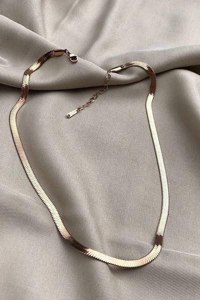 Novon Giyim & Aksesuar Flat Chain Italian 316l Steel Necklace (ROSE GOLD COLOR)