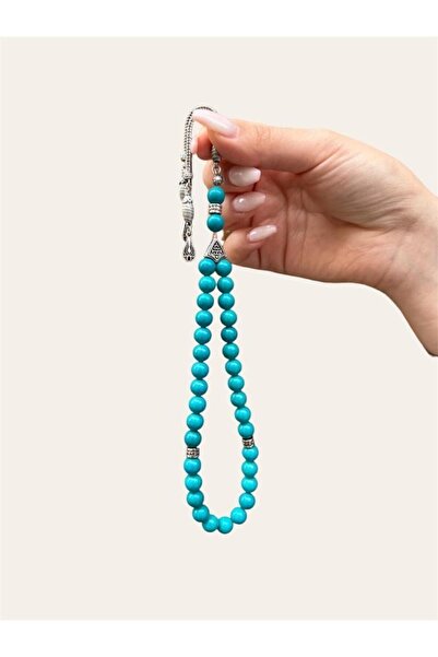 Asya Gems Χάντρες προσευχής από φυσική πέτρα τιρκουάζ σε σχήμα σφαίρας 8 χιλι...