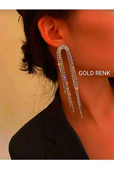 faseb Taşlı Püsküllü Sallantılı Abiye Küpe