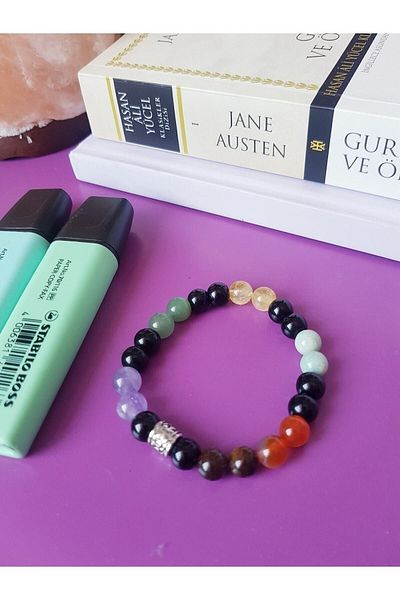 Berce Butik Student Success Bracelet - Amethyst, Agate, Citrine Tiger Eye Aventurine Onyx