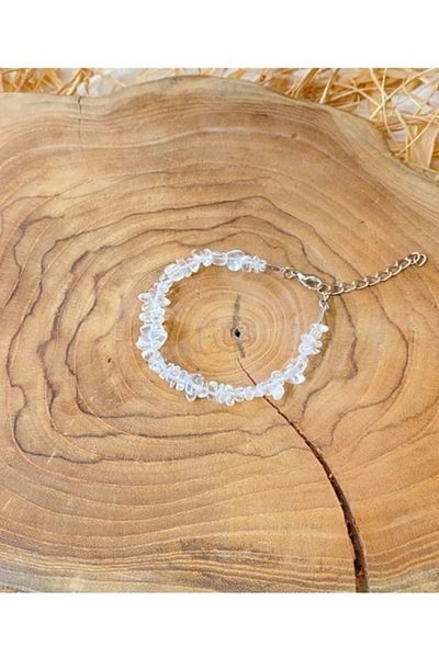 Dcstore Real Natural Stone Handmade Crystal Quartz Cracked Stone Adjustable Bracelet