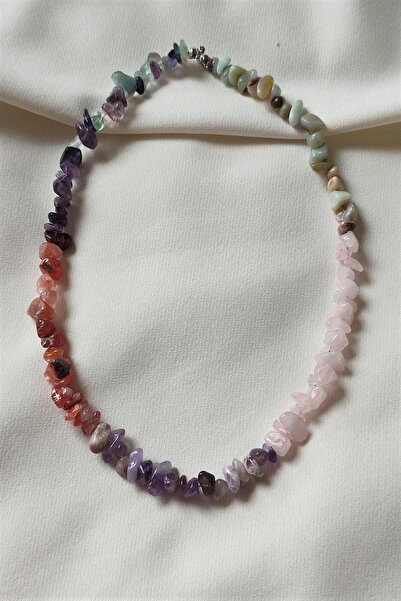 badeaccessories Sertifikalı Başak Burcu Doğaltaş Kolye (florit, Pembe Kuvars,...