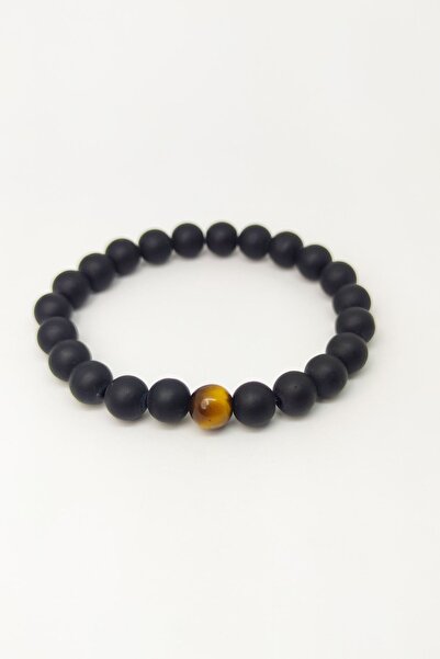 Armis Unisex Black Matte Onyx - Eye Stone Single Stone Natural Bracelet
