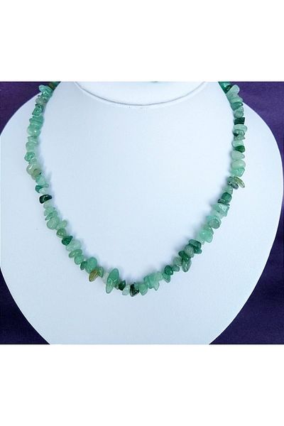 Gena stone Aventurine Necklace Bracelet Set - Natural Stone Jewelry - Real Aventurine Broken Natural Stone
