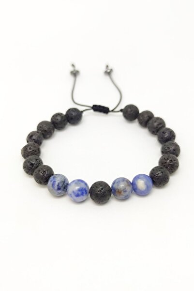 Armis سوار سوداليت ستون من الحجر الطبيعي مكرامية مضفر للجنسين قابل للتعديل