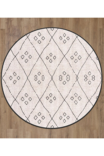 blcmoda Modern Design Woven Base - Washable Non-Slip Runner Rug, Round Carpet Rug-309
