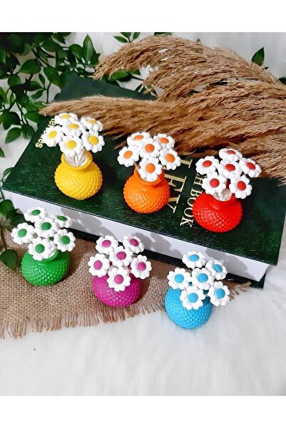 Genel Markalar Kahve Yanı Papatya Renkli Çiçekli Mini Vazo 6-adet