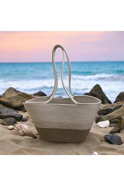 8 Ekim Tasarım Atölyesi أناقة طبيعية - حقيبة يد كريمية وجوت