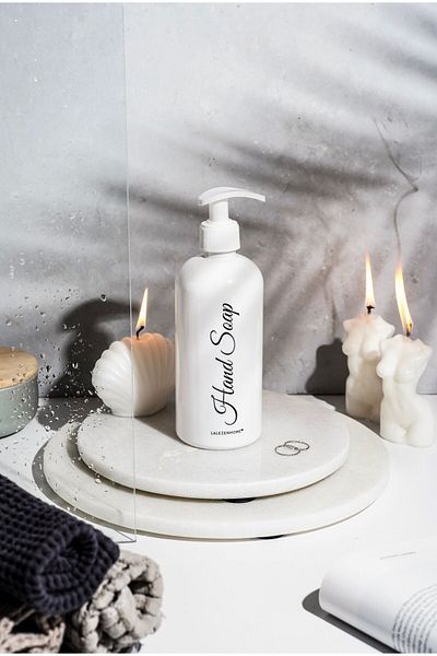 LALEZEN HOME Πλαστικό μπουκάλι 500ml Λευκό Σαπούνι με Ετικέτα