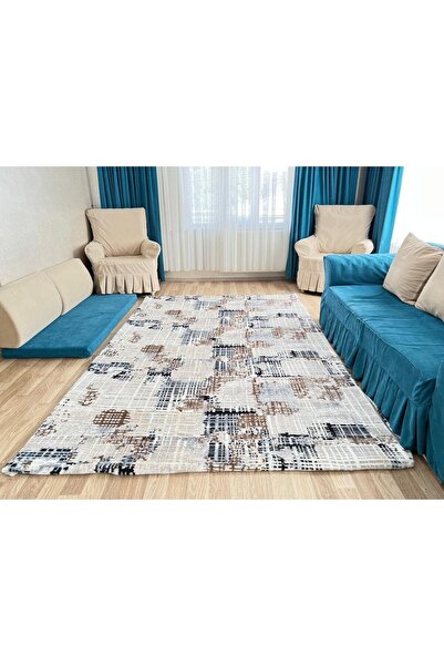 Armada Metre Kesim Halı Örtüsü Lacivert Çizgi Desen.