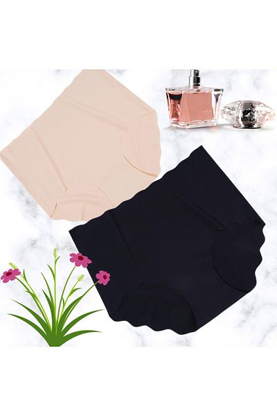 korsefabrika trend mood store High Waist Micro Ice Silk Laser Cutting Non-Marking Breathable Seamless-Elastic Panties
